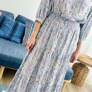 Falda Charlota Flores Azul