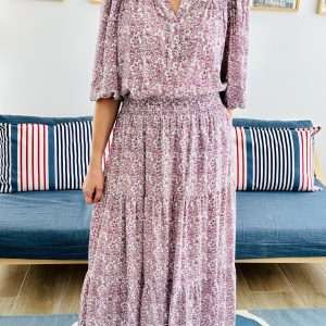 Falda Charlota Flores Fucsia