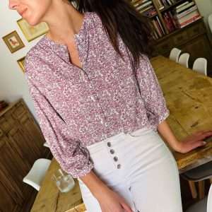 Camisa Eclair Flores Fucsia