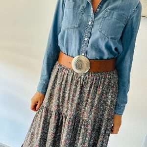 Falda Charlota Flores Verdes