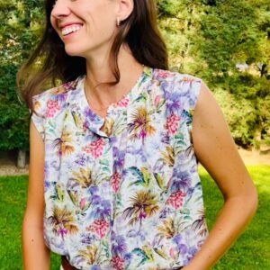 Camisa Eclair sin Manga Palmeras
