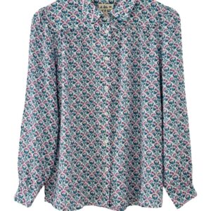 Camisa Icaria Viscosa Flores Azul-Rosa