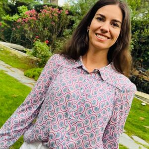 Camisa Icaria Viscosa Geométrica Pastel