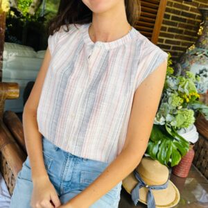 Camisa Eclair sin Manga Rayas